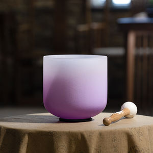 Bol chantant en cristal de quartz coloré dégradé <span class=keywords><strong>Aria</strong></span> de 7 pouces, personnalisable, pour la guérison sonore, le yoga, la méditation, avec maillet gratuit - Product Image 5