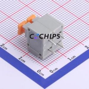 XY119A-5.0-2P Spring Terminal Block Through hole Component (THT),P=5mm Connector 1x2P 5mm Gray 2P - Product Image 2