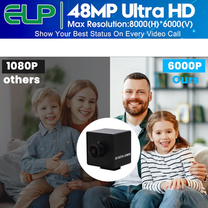 ELP 48MP 100 grados IMX586 Cámara USB sin lente de distorsión gran angular UVC HD 8000x6000 Webcam Mini cámara para <span class=keywords><strong>PC</strong></span> Tablet Laptop - Product Image 3