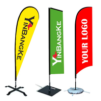 Drapeaux à plumes 3,4 m, oriflamme personnalisée, drapeau de plage imprimé, publicité, bannière extérieure, drapeau de plage pour poulet, nourriture, drapeau à plumes avec base