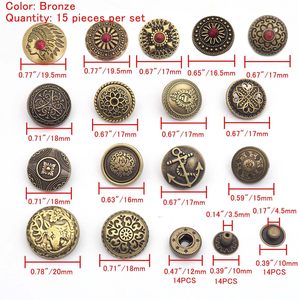 Youmeizer Lot de boutons-pression décoratifs antiques pour portefeuilles, fermetures décoratives, projets de bricolage en cuir - Product Image 2