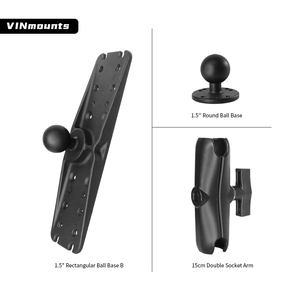 VINmounts Fish Finder Mount Compatible with 7-16 Inch Large Fish Finder 1.5 Inch Dual Socket Arm 360° Adjustable Marine Bracket - Product Image 3