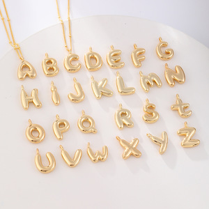 <span class=keywords><strong>สร้อย</strong></span>คอทอง 18K ชุบทองเหลืองแบบปรับแต่งได้ พร้อมจี้ตัวอักษรแบบฟองสบู่ 3 มิติ รูปทรงลูกโป่ง 26 ตัวอักษร สำหรับเป็นของขวัญสำหรับผู้หญิง - Product Image 3