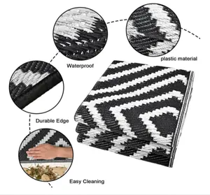 Tappetini da picnic reversibili tappeto moderno tappeto da esterno in PP impermeabile in paglia di plastica