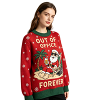 Pull de Noël moche personnalisé 2026 pour couple, tricoté, unisexe, idéal pour les fêtes