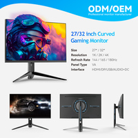 Écran large 27 32 34 pouces incurvé sans bordure Moniteur de jeu 4K avec taux de rafraîchissement de 165 Hz Panneau IPS