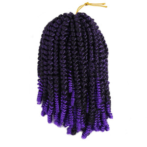 Mùa Xuân Xoắn Tóc tổng hợp Ombre bện Crochet phần mở rộng tóc mùa xuân Xoắn bện Curl Tóc 8inch 12inch - Product Image 5