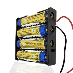 Bestseller Produkt 4 Aa Batterie gehäuse 6v Batterie halter mit Kabel Nr. 5 Trocken UM-3 Schwarz AA Alkaline Batterie