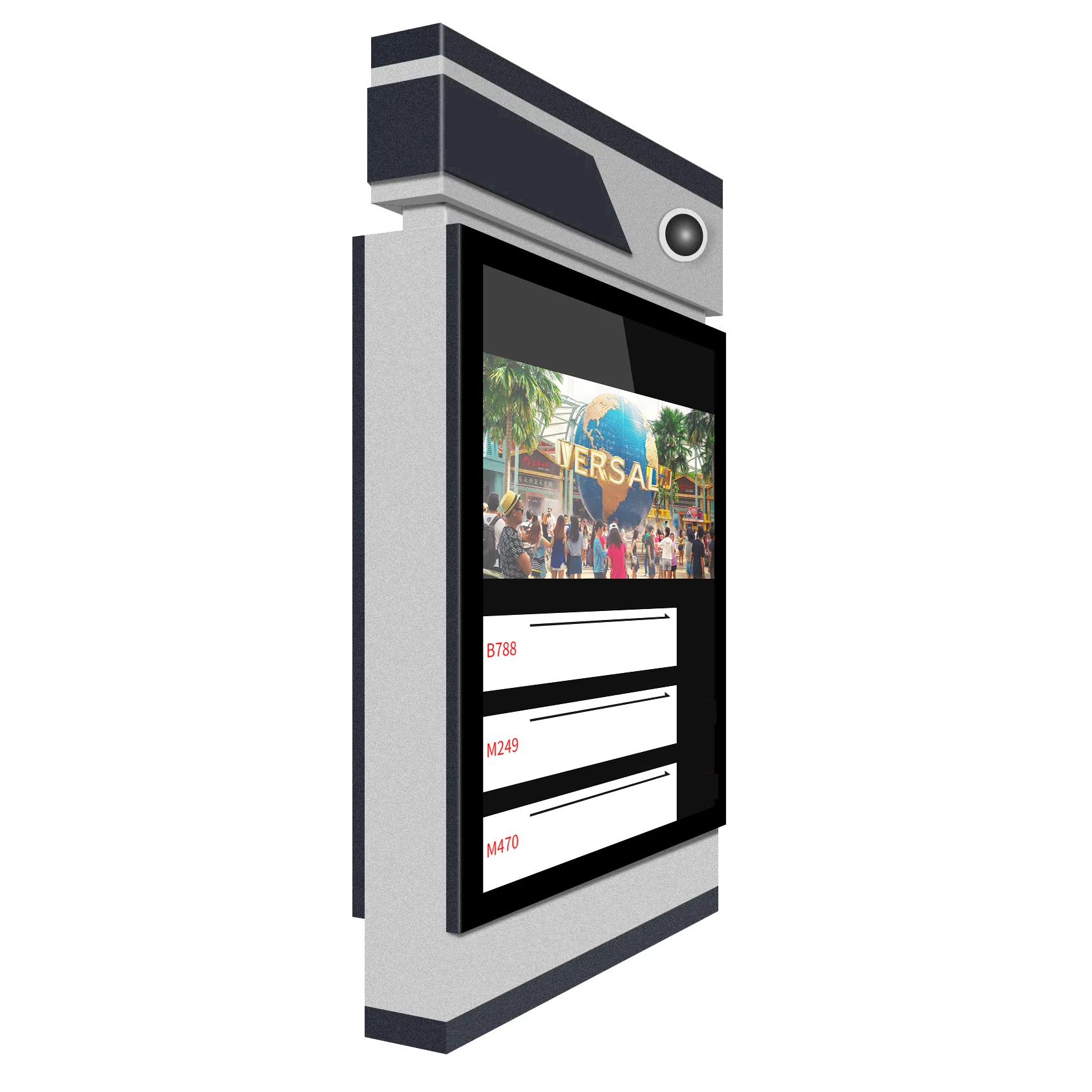 Layar papan iklan Digital luar ruangan tahan air LED LCD berdiri bebas stasiun Bus papan iklan