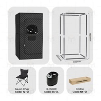Ensemble de sauna à vapeur complet pour la maison, grand sauna à vapeur pliable de 4 litres, sauna portable pour spa 1 2 personnes
