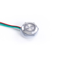 Interrupteur à bouton-poussoir court étanche en acier inoxydable 12/16/19/22mm LED à réinitialisation automatique Mini interrupteur à bouton marche/arrêt
