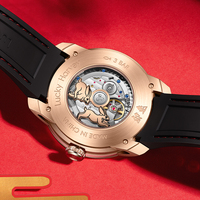 Lucky Harvey Limited Edition Rotes Kaninchen/Silbernes Kaninchen Zifferblatt Saphirglas 3Bar Wasserdicht Automatische Mechanische Uhr ZLS201