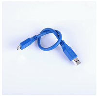 Kabel Data Komputer USB 3.0, AM Male ke Micro-B, Kabel Koneksi Hard Drive Eksternal Kecepatan Tinggi 0,3 meter.