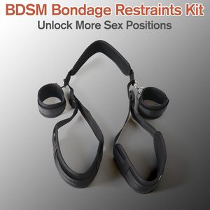 Sexe Bondage BDSM Kit Lit Contraintes Ensemble Réglable Main <span class=keywords><strong>Cheville</strong></span> Manchette Sex Contraintes Sangles Adult Sex Toys pour Couples SM Jeux - Product Image 2