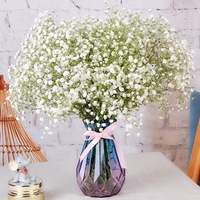 Glace bleu gypsophile fleurs semi-séchées frais bricolage ornements floraux faits à la main pour les filles saint valentin remise des diplômes pâques