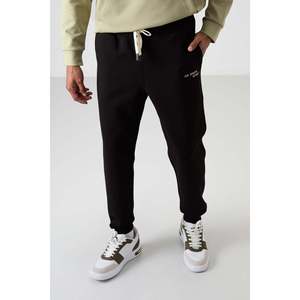 Cagla - Ensemble de survêtement pour homme en coton noir, épais, doux, texturé, confortable, brodé - 85255 - Vert clair/noir - Product Image 5