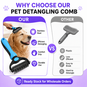 Peine Desenredante Portátil de Doble Cara de Acero Inoxidable para Perros, Gatos y Animales Pequeños - ¡Venta Caliente! - Product Image 5