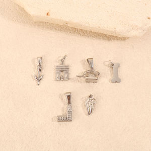 Accesorios de joyería DIY colgante de palmera de acero inoxidable Chapado en PVD 18K dijes impermeables viaje Torre Eiffel Big Ben encanto - Product Image 2