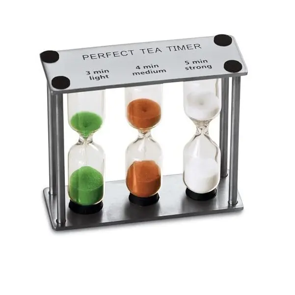 Metal Perfect Tea Timer Three-In-One 3-4-5 Minute Sand Timer Hourglass for Herbal Teas Kids Classroom Home Decor