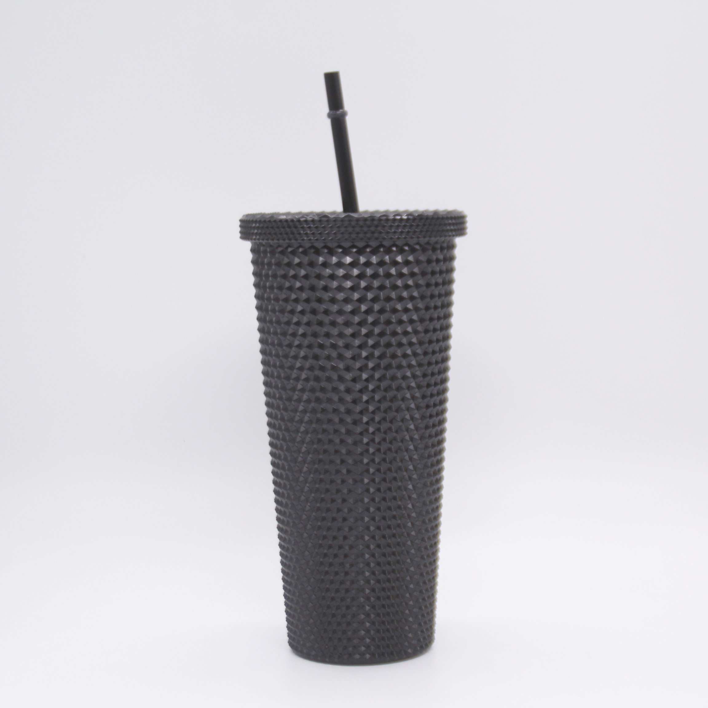Amazon Hot Selling Wholesale 24oz BPA Free Double Wall Plastic New Design Diamond Straw Tumbler with lid and straw1