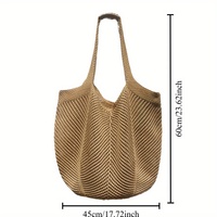 Sac Hobo en Crochet Maille Unie Tressé Ouvert, Sac à Bandoulière Prêt à l'emploi pour la Plage et le Quotidien, MOQ 30 Pièces