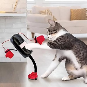 Columna de Boxeo Interactiva para Mascotas, Juguetes de Entrenamiento Interactivos Duraderos para Mascotas, Juguete de Ejercicio para Gatos Resistente a Mordeduras para Jugar en Interiores - Product Image 1