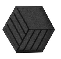 12*10 pouces gravé v-rainuré hexagone PET feutre carreaux insonorisé broche babillard conception personnalisée panneaux muraux acoustiques pièces