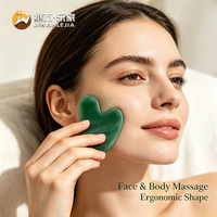 Outil de massage Gua Sha en forme de cœur en jade d'aventurine verte naturelle Jiwan Lejia pour les soins de santé et la beauté en SPA
