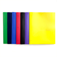 Dossiers scolaires à double poche en plastique PP taille lettre Porte-documents Têtard avec 3 broches et attaches