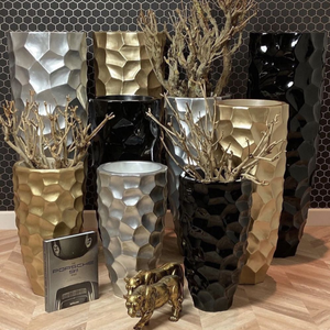 Maceteros de Metal Dorados Individuales Altos, Macetas Grandes de Lujo en Dorado, Elegante Florero Dorado de Lujo - Product Image 3