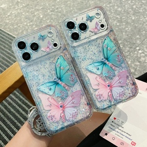fashion bling diamond bumper glitter transparent IMD butterfly phone case girls <b>cover</b> for iPhone 17 16 15 shockproof <b>cover</b> - Product Image 6