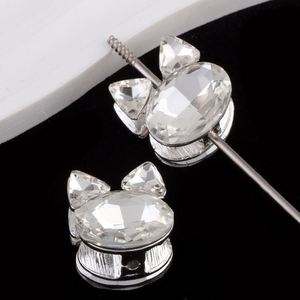 Cuentas <span class=keywords><strong>de</strong></span> metal con diamantes <span class=keywords><strong>de</strong></span> imitación <span class=keywords><strong>de</strong></span> gatito y <span class=keywords><strong>zorro</strong></span> para bolígrafos DIY, venta al por mayor para la fabricación <span class=keywords><strong>de</strong></span> joyas - Product Image 5