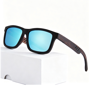 Zebra Wood Light Weight Gold Manual Fashion Sunglasses Integrated <strong>Nose</strong> Pads Raised Bridge Rivet Decor UV400 Polarized Options - Product Image 4