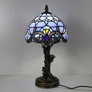 Tiffany Style Butterfly Stained Glass Lampshade Desk Lights 8Inch Handcrafted Colorful Glass Table <b>Lamps</b> Bedroom - Product Image 6