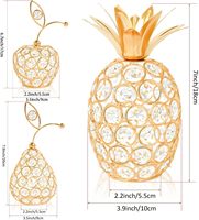 Centre de table élégant en cristal et métal en forme d'ananas et de poire, bougeoir en cristal, ornement de fruit creux pour la maison et les fêtes