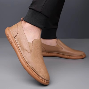 Zapatos de Cuero Genuino para Hombre, Estilo Slip-on, Color Blanco, con Forro de Piel de Oveja, Suela Suave, Parte Superior Suave, Tipo <span class=keywords><strong>Mocasines</strong></span> - Product Image 4