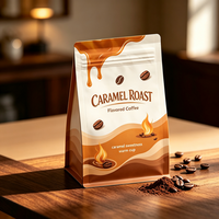 Sacs à café en aluminium et plastique, haute qualité, personnalisés, résistants à l'humidité, avec fermeture éclair et valve, qualité alimentaire