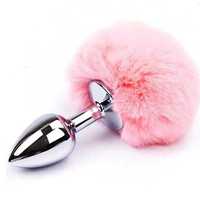 Plug anal en métal de petite taille coloré en forme de queue de lapin, plug anal en acier inoxydable, jouets sexuels anaux pour femmes, produits sexuels pour adultes