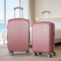 Valise à roulettes personnalisée en ABS, couleur rose, avec roues amovibles pour les voyages et la vie quotidienne