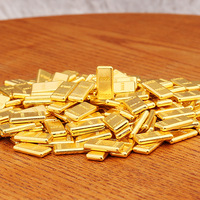 Mini lingots d'or en laiton plaqué antique OEM, fausses pépites et pièces de monnaie en alliage pour décoration Feng Shui, art et collection, cadeau pour la maison