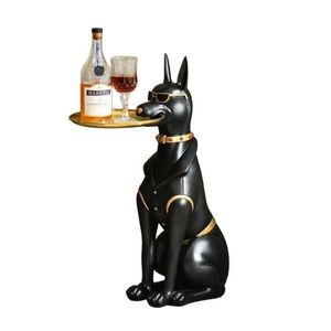 Elegante Figura de Perro de Resina con Bandeja - Adorno para el Hogar con Estilo y Regalo Ideal para Amantes de la Decoración del Hogar - Product Image 4