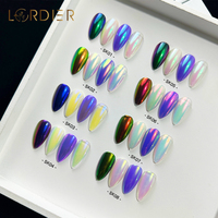 Poudre à ongles effet miroir Aurora, poudre féerique, poudre chromée effet miroir licorne, couleur magnifique