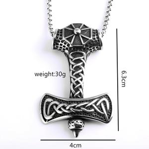 Collar con Colgante de Martillo de Thor Vikingo para Hombre, en Acero Inoxidable, Diseño Geométrico, Joyería para Regalo - Product Image 5