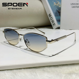 SPEN แว่นตากันแดดสี่เหลี่ยมผืนผ้าสำหรับผู้หญิงเลนส์ไล่ระดับสีแบบ UV400ขอบเต็มแว่นตาแฟชั่นลำลอง - Product Image 1