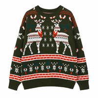Pull-over familial à manches longues en coton jacquard 100 % personnalisé avec lettres, col rond, style homme, haute qualité, pour Noël
