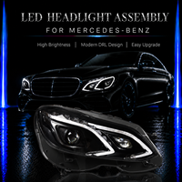Faros LED BK para Mercedes-Benz Clase E W212 2010-2015, Conjunto de Faros Delanteros con Actualización de DRL y Señal de Giro