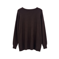 Pull tricoté à col en V pour femme, avec boutons latéraux en bois, épaules tombantes, manches longues, couleur unie, décontracté, toutes saisons, marque privée