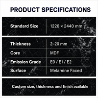 Panneau MDF en placage de bois à motif marbre noir Jinbase (qualité première classe E0 sans formaldéhyde) pour comptoirs et armoires d'hôtels de luxe