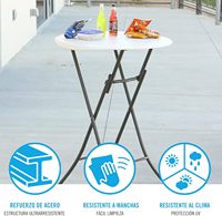 Table pliante haute en plastique HDPE durable de 81 cm, style moderne, étanche, pour intérieur et extérieur, idéale pour les fêtes et l'ameublement extérieur - Vente chaude