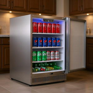 Enfriador de Bebidas Bajo Mostrador Vevor de 24 Pulgadas, Capacidad para 175 Latas, Acero Inoxidable, Uso Residencial y Comercial - Product Image 2